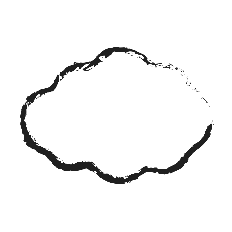white cloud with line style charcoal png