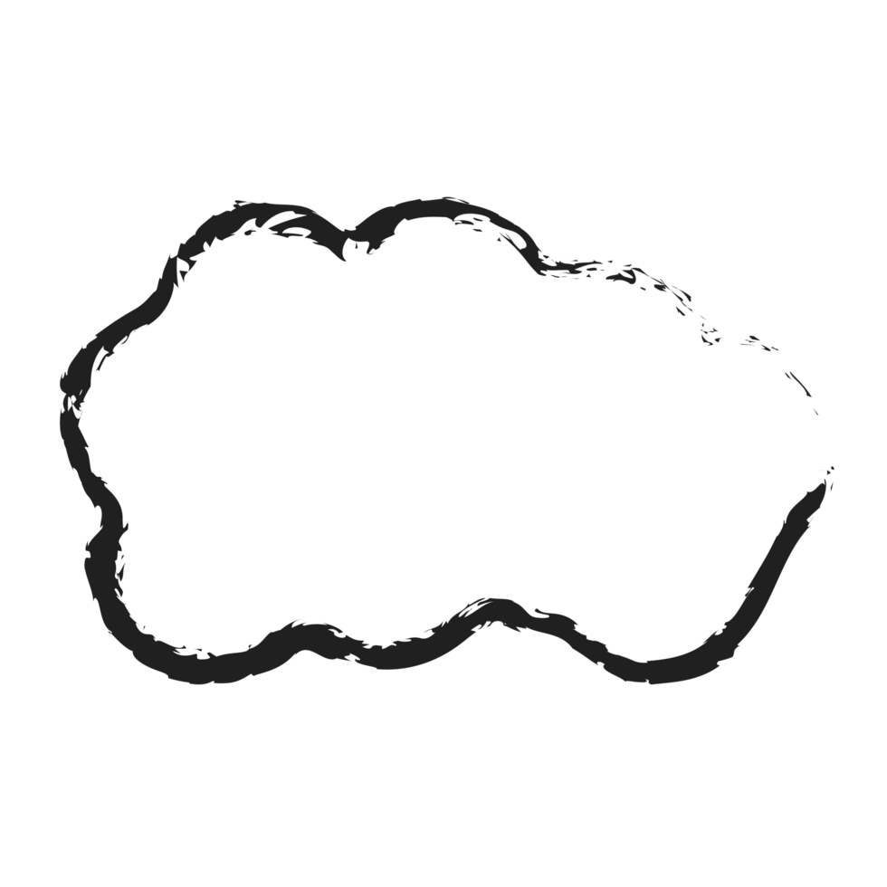 white cloud with line style charcoal png