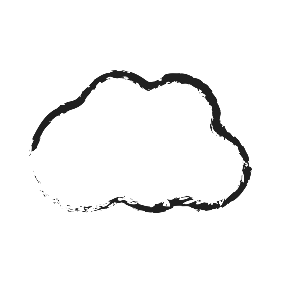 white cloud with line style charcoal png