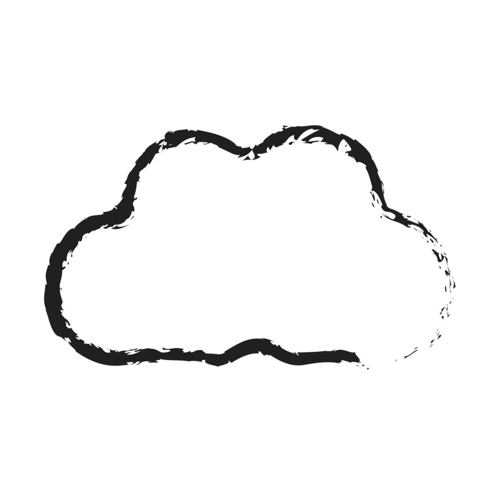 white cloud with line style charcoal png