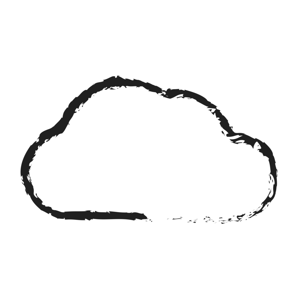 white cloud with line style charcoal png