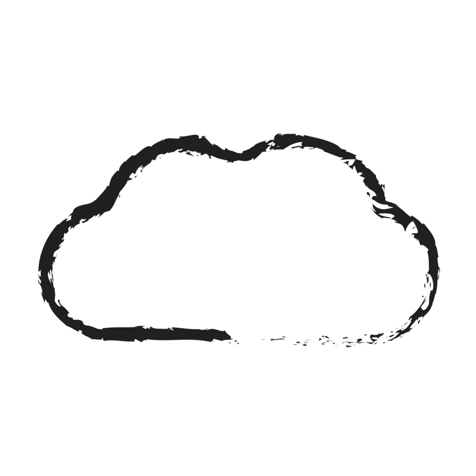 white cloud with line style charcoal png