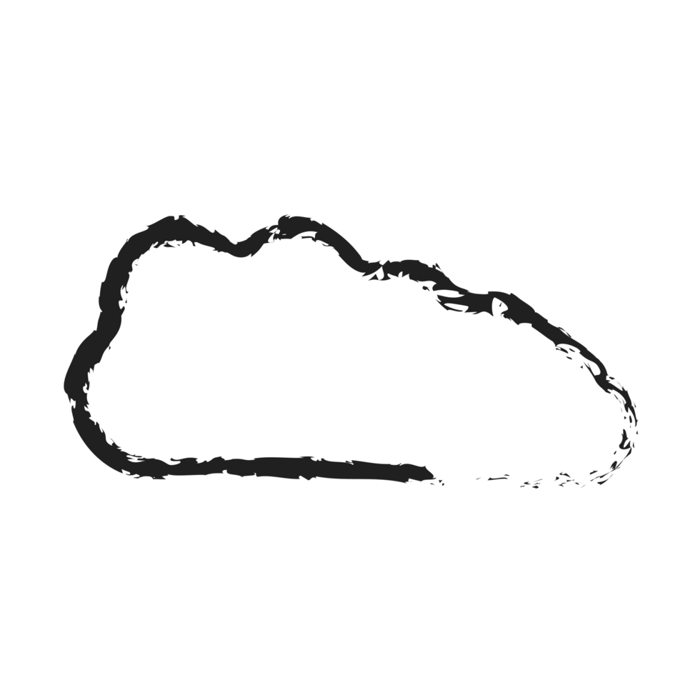 white cloud with line style charcoal png