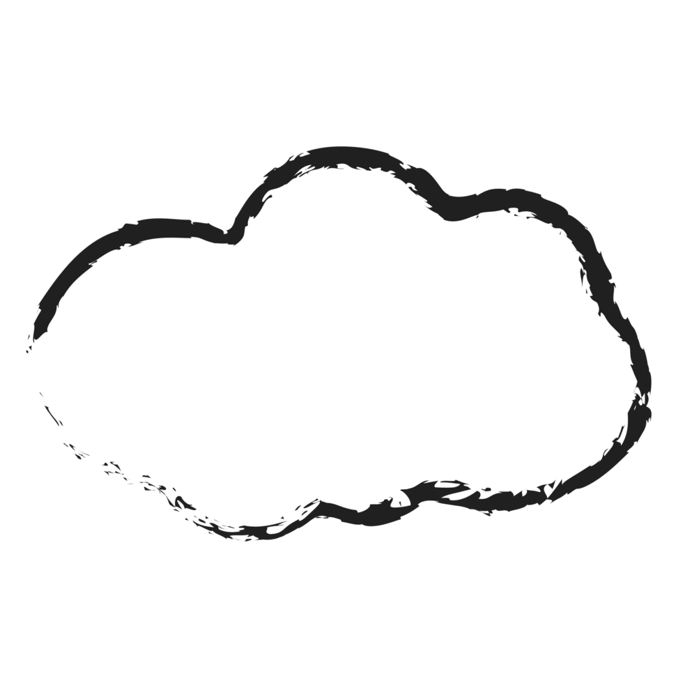 white cloud with line style charcoal png