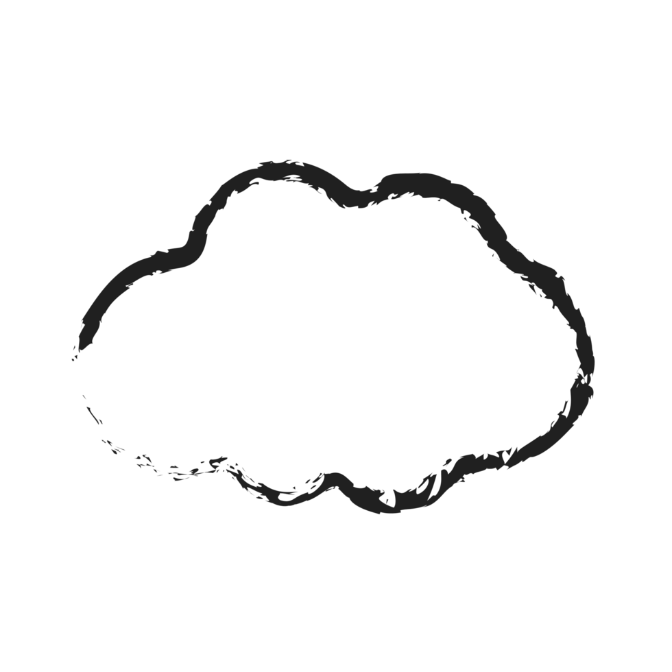white cloud with line style charcoal png