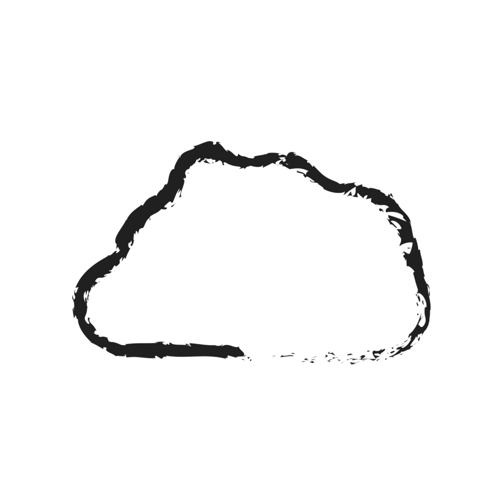 white cloud with line style charcoal png