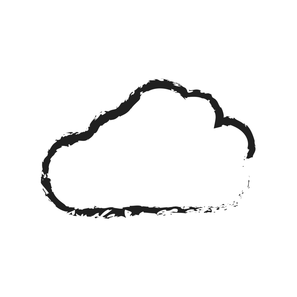 white cloud with line style charcoal png