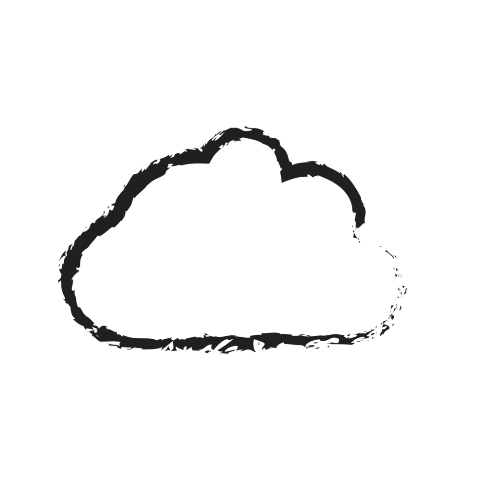 white cloud with line style charcoal png
