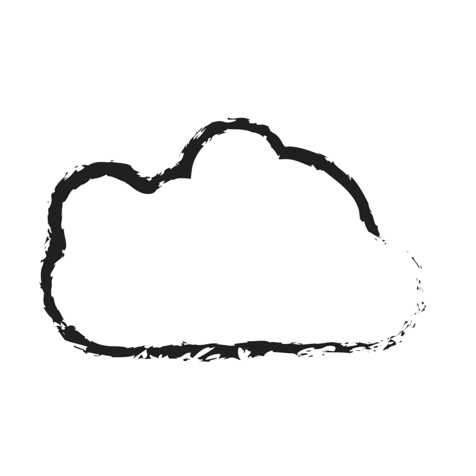 white cloud with line style charcoal png