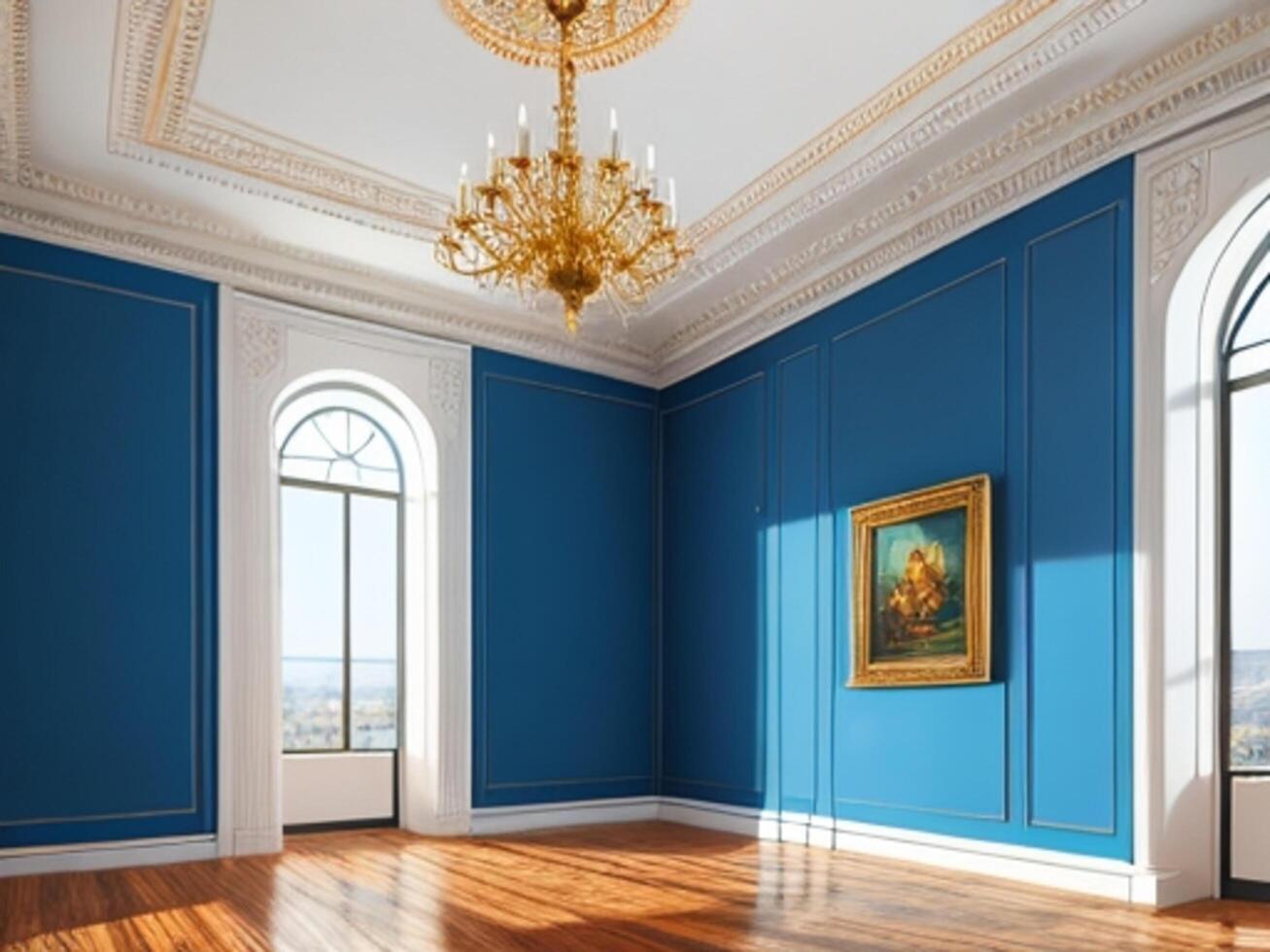 luxury background a wall empty room, home living. photo