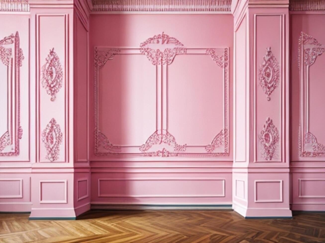 . luxury a pink wall empty room background, home living. photo