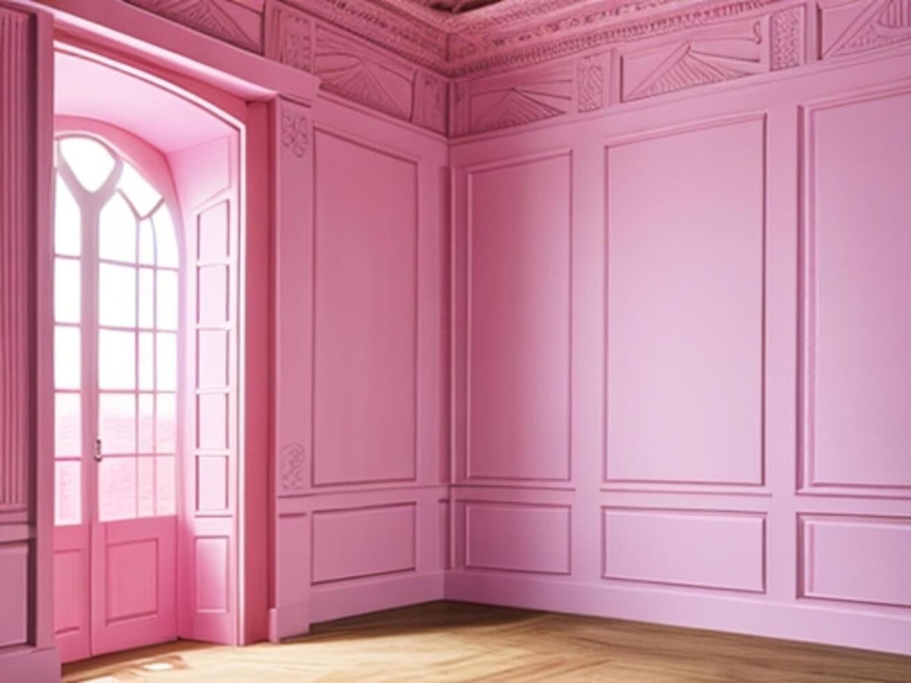. luxury a pink wall empty room background, home living. photo
