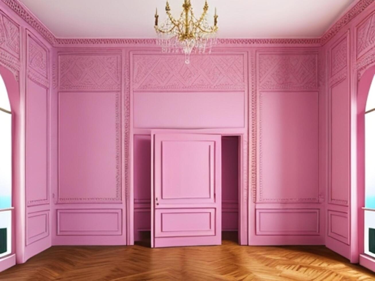 . luxury a pink wall empty room background, home living. photo