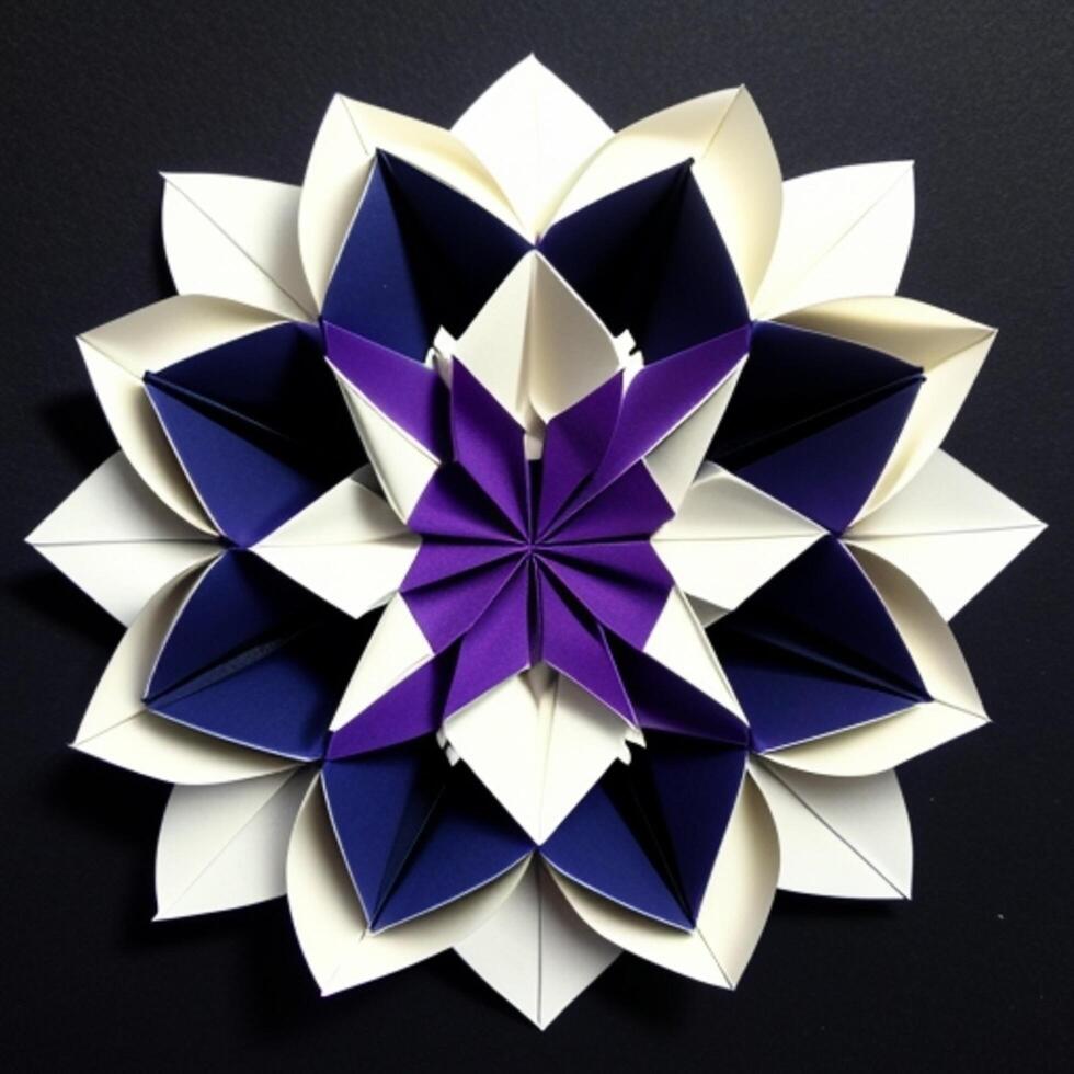 ai generative paper craft flower. ai generated photo