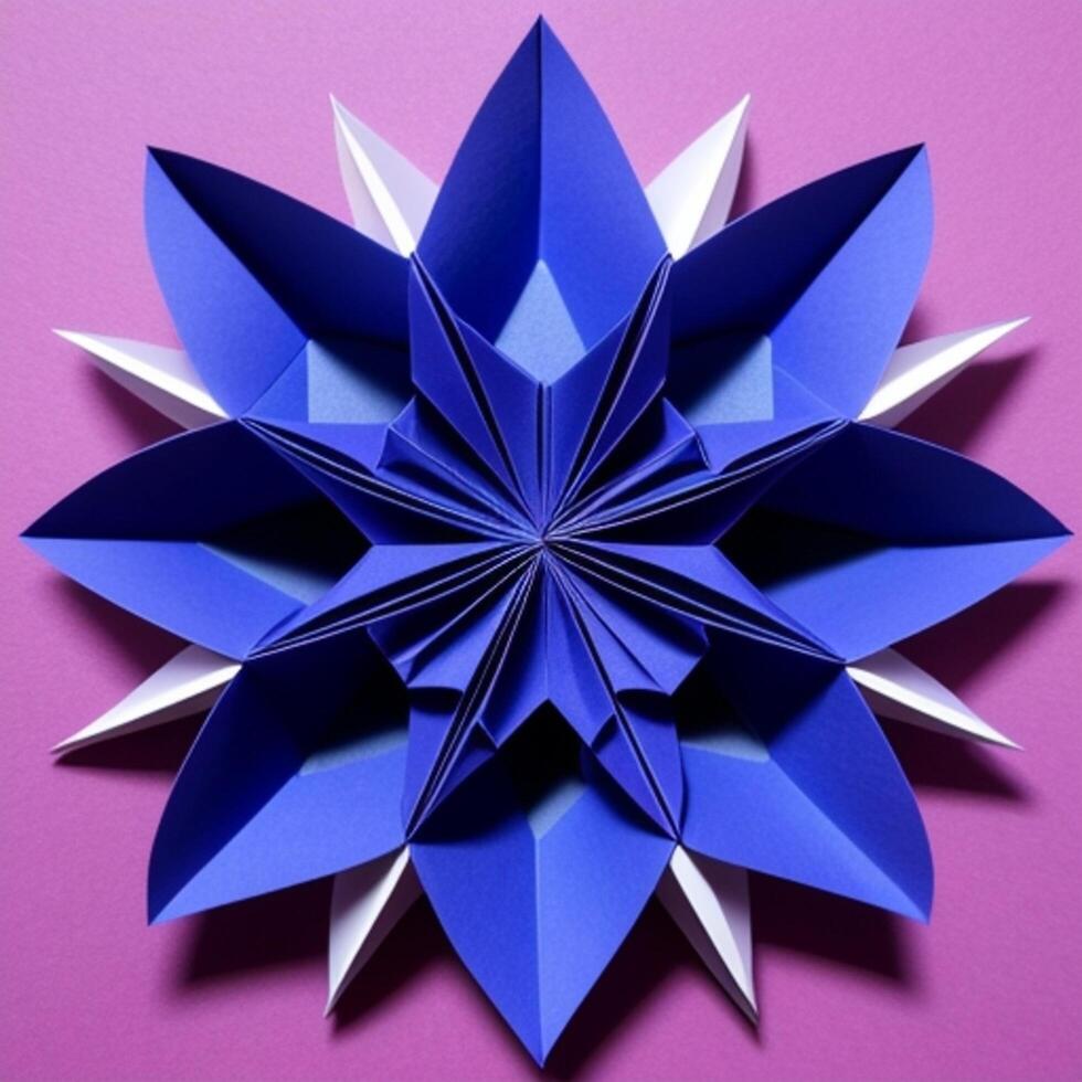 ai generative paper craft flower. ai generated photo