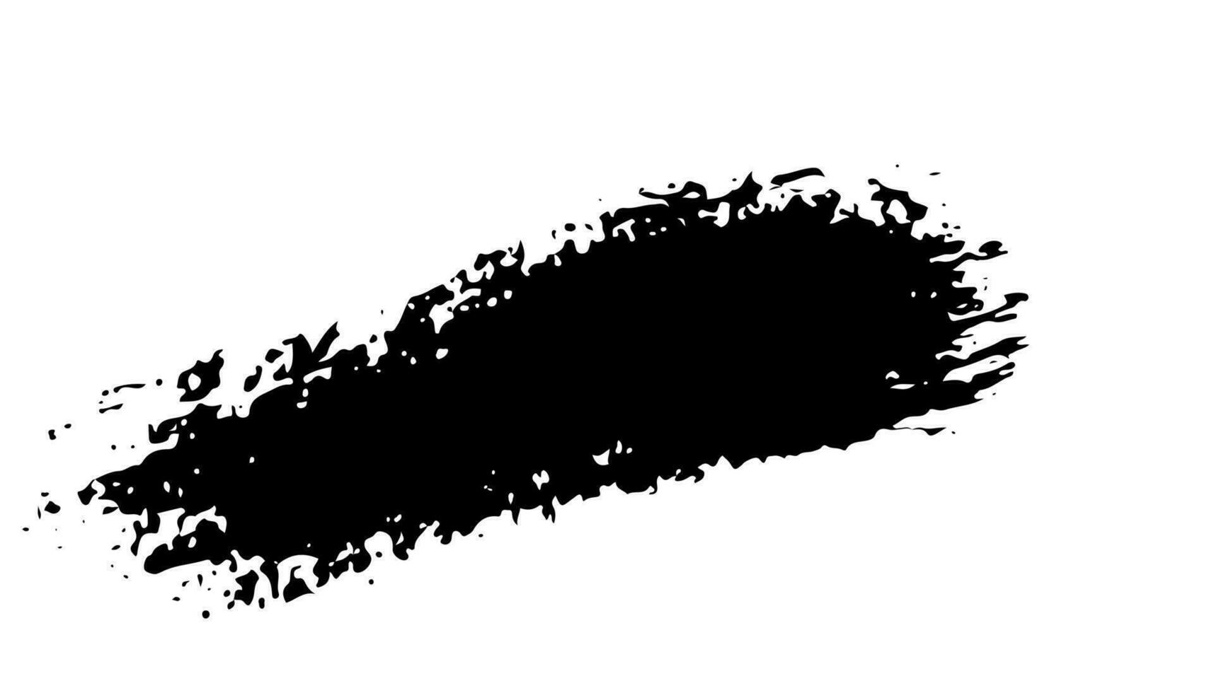 black staine brush, grunge banner, hand drawn splash. Grunge badge brush, hand drawn black vector