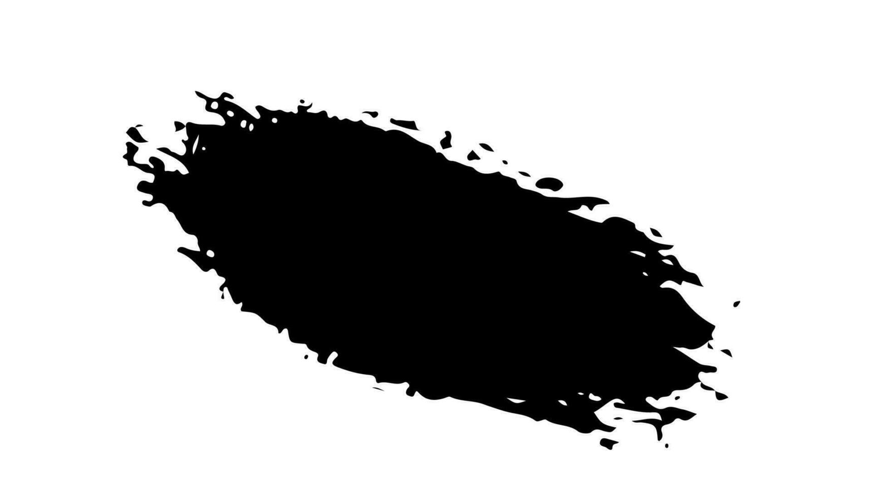 black staine brush, grunge banner, hand drawn splash. Grunge badge brush, hand drawn black vector