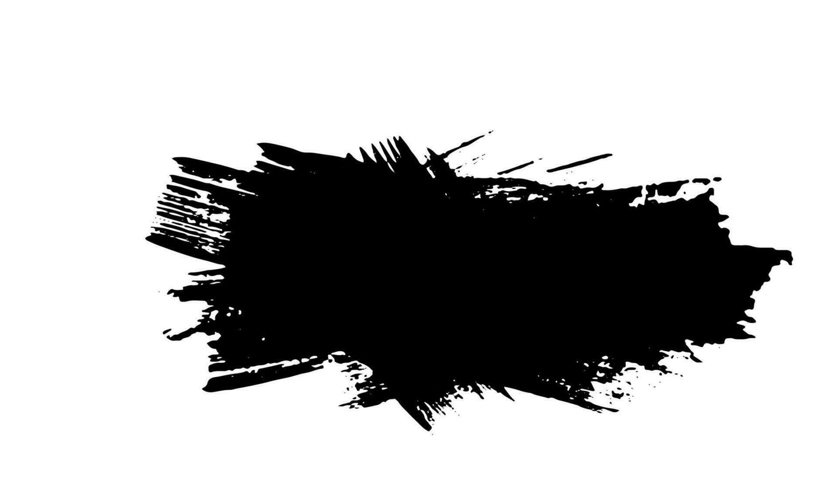 black staine brush, grunge banner, hand drawn splash. Grunge badge brush, hand drawn black vector