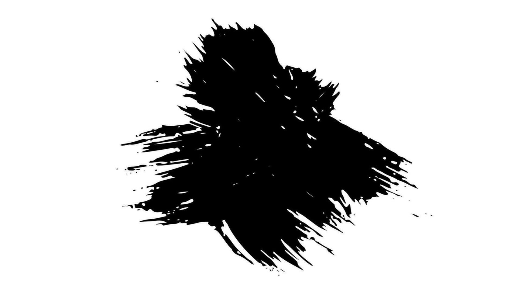 black staine brush, grunge banner, hand drawn splash. Grunge badge brush, hand drawn black vector