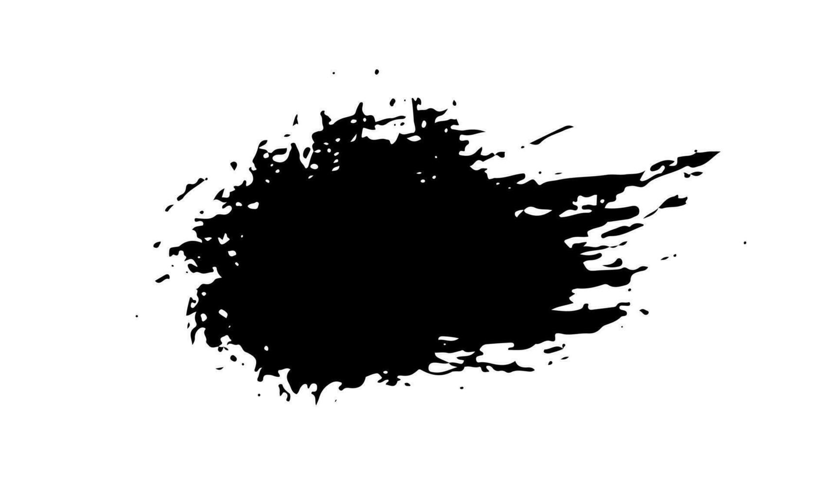 black staine brush, grunge banner, hand drawn splash. Grunge badge brush, hand drawn black vector