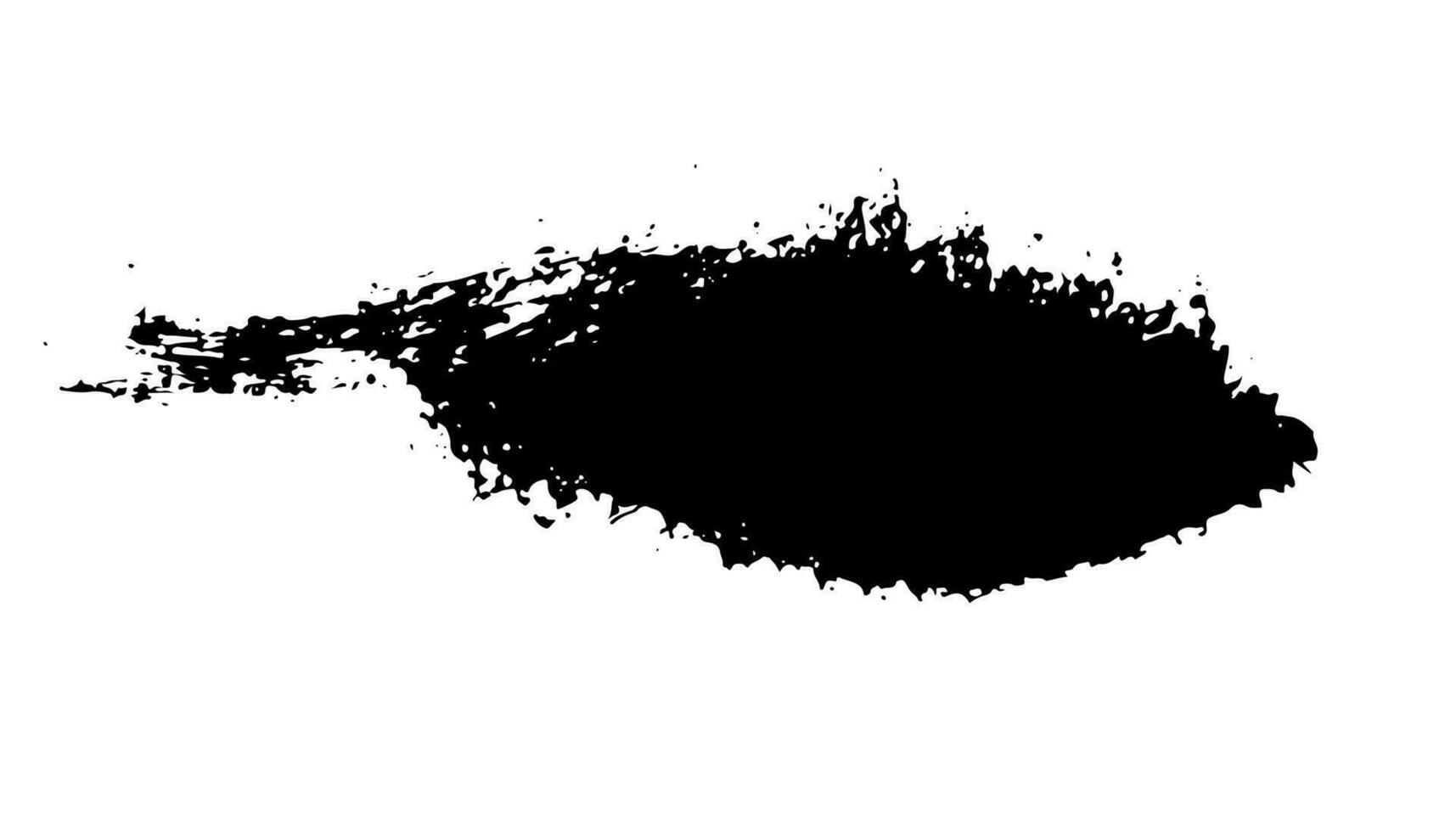 black staine brush, grunge banner, hand drawn splash. Grunge badge brush, hand drawn black vector