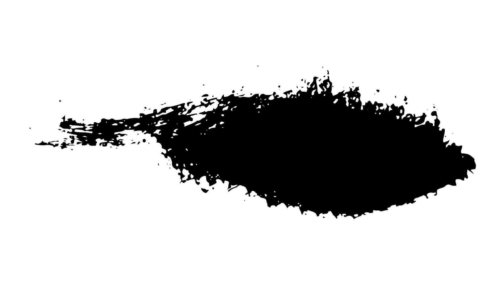 black staine brush, grunge banner, hand drawn splash. Grunge badge brush, hand drawn black vector