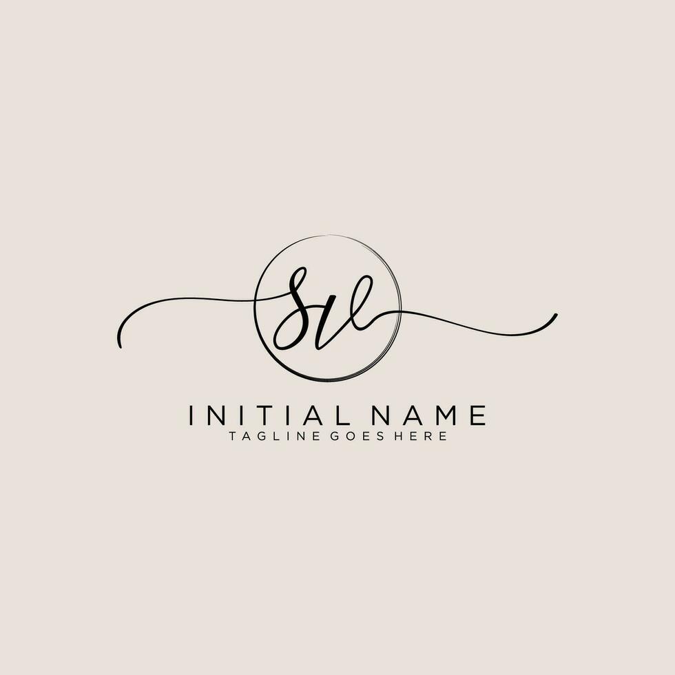 inicial sv femenino logo colecciones modelo. escritura logo de inicial firma, boda, moda, joyería, boutique, floral y botánico con creativo modelo para ninguna empresa o negocio. vector