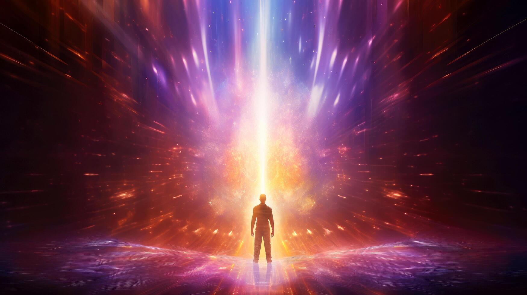 Psychic waves experimentation, psychedelia, and bold mental, emotional, and spiritual journey, journey into wellness with psychic waves, illustration photo