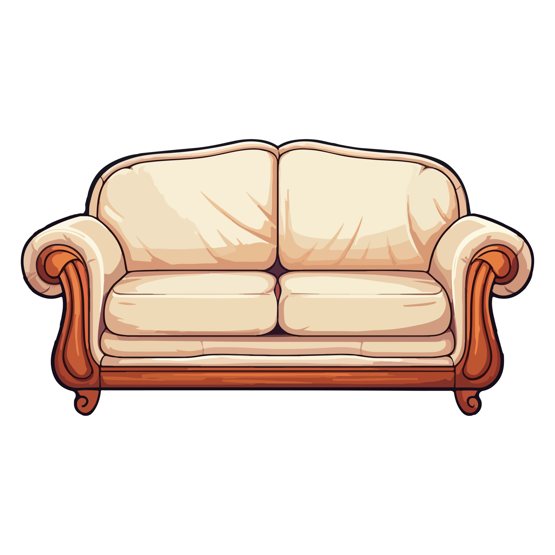 Cartoon Style Sofa Sticker 26720963 Png