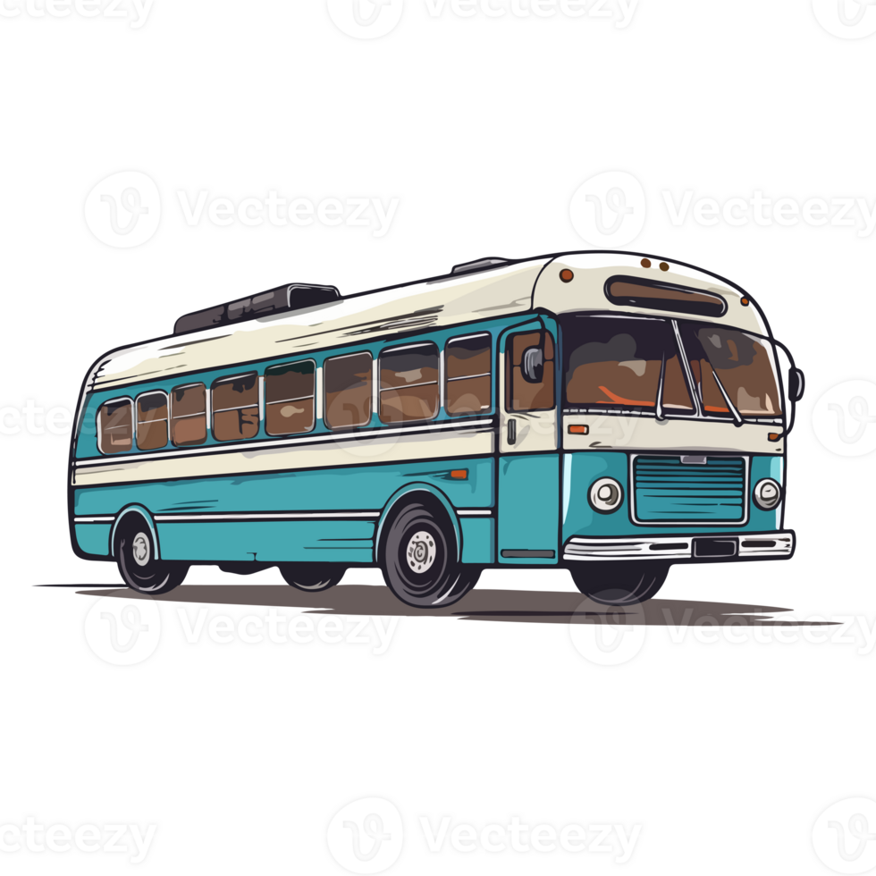 retro bus illustration png