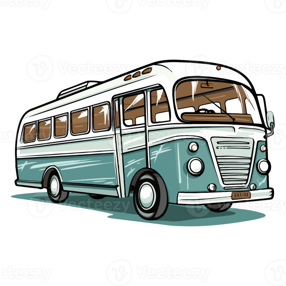 retro bus illustration png