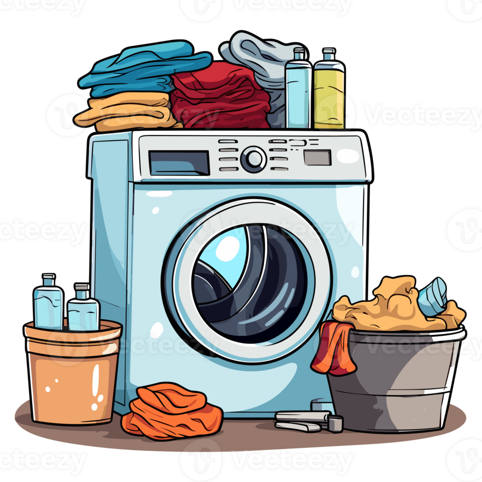 washing machine and laundry, laundry sticker png