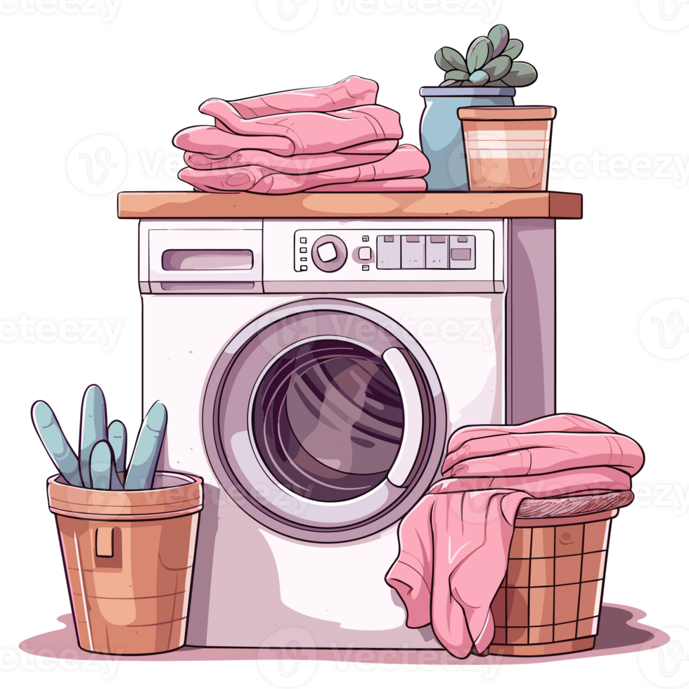 washing machine and laundry, laundry sticker png