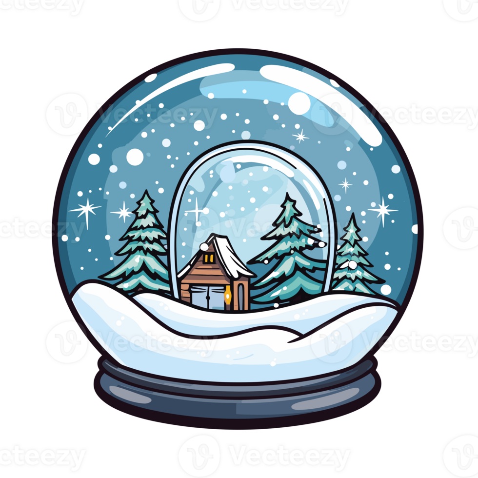 snow globe with winter scene png