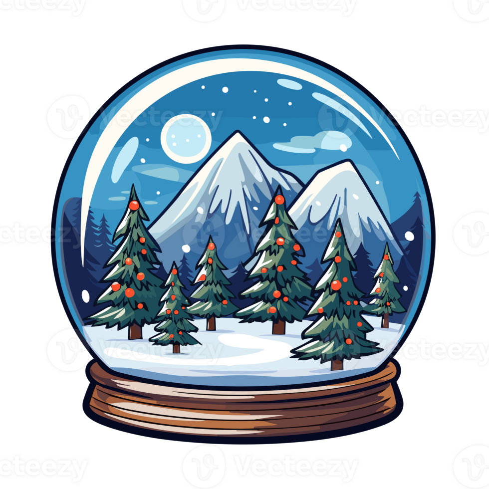 snow globe with winter scene png