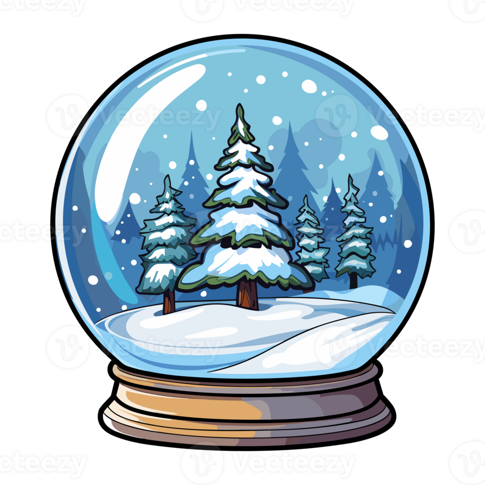 snow globe with winter scene png