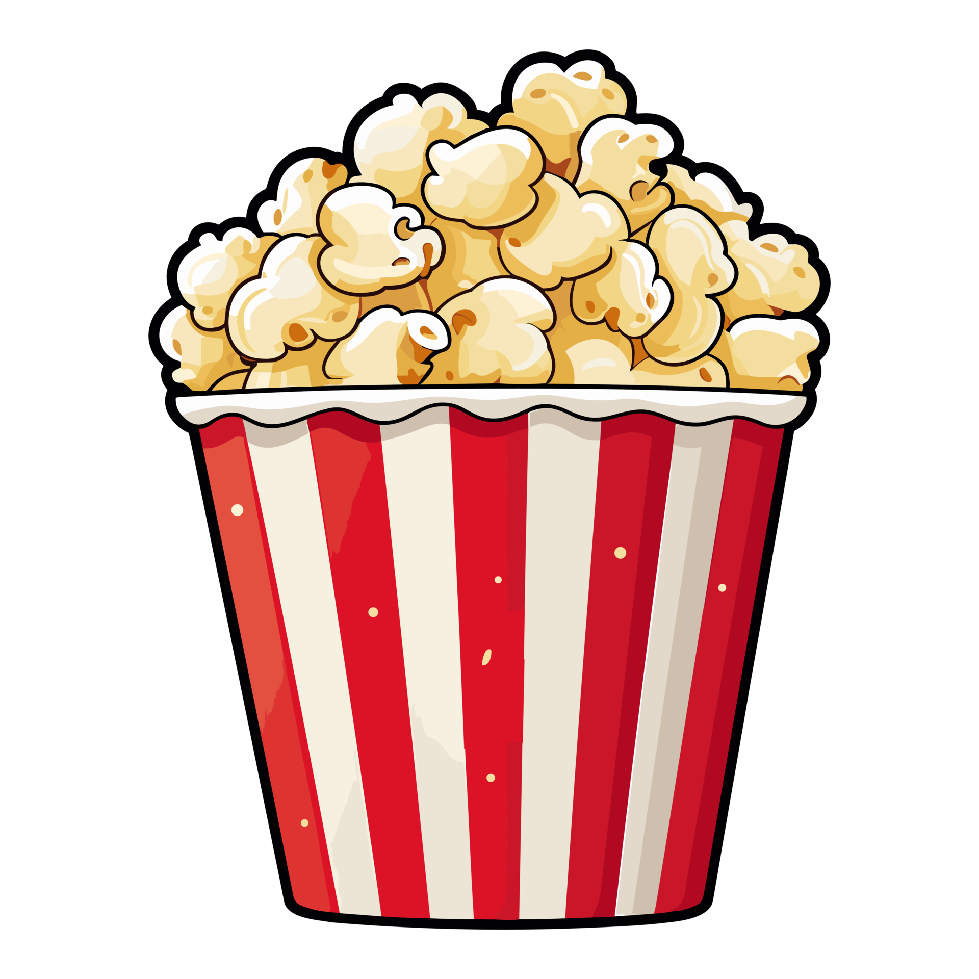 popcorn bucket. Cinema snack, Popcorn in a red striped bucket sticker