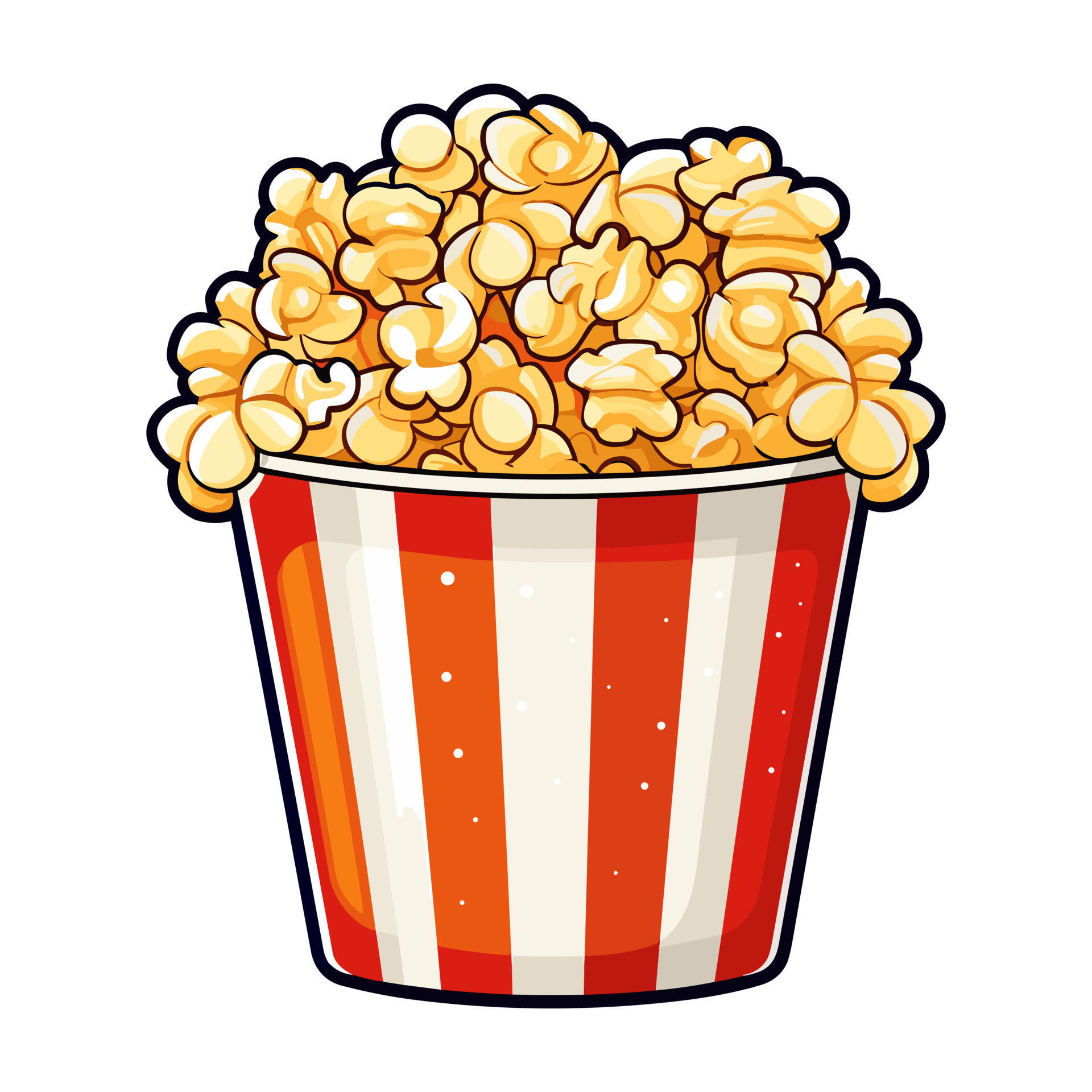 popcorn bucket. Cinema snack, Popcorn in a red striped bucket sticker
