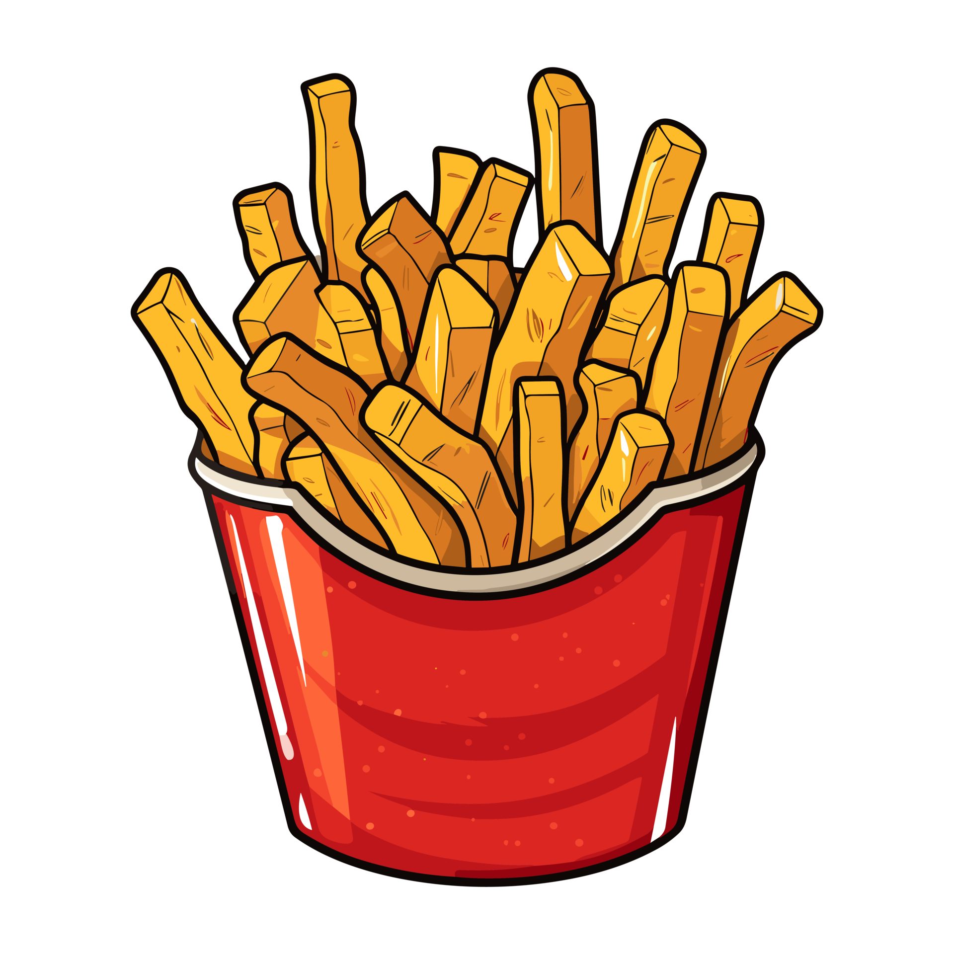 French fries in paper bucket 26721261 PNG