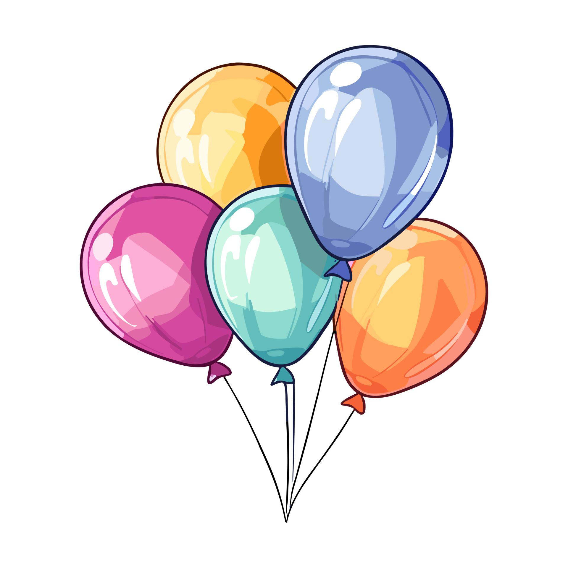 Cute balloons pastel colors illustration 26721314 PNG