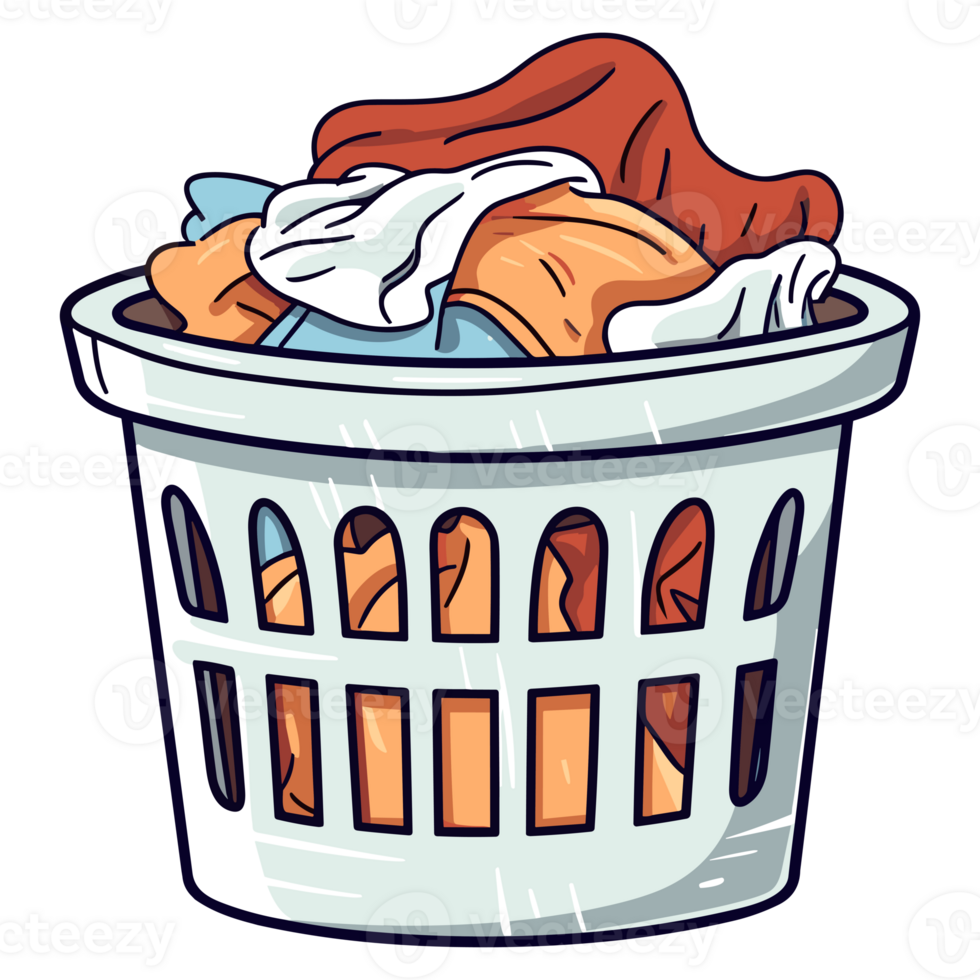 Laundry basket clean clothes cleaning chores housework, Laundry concept png