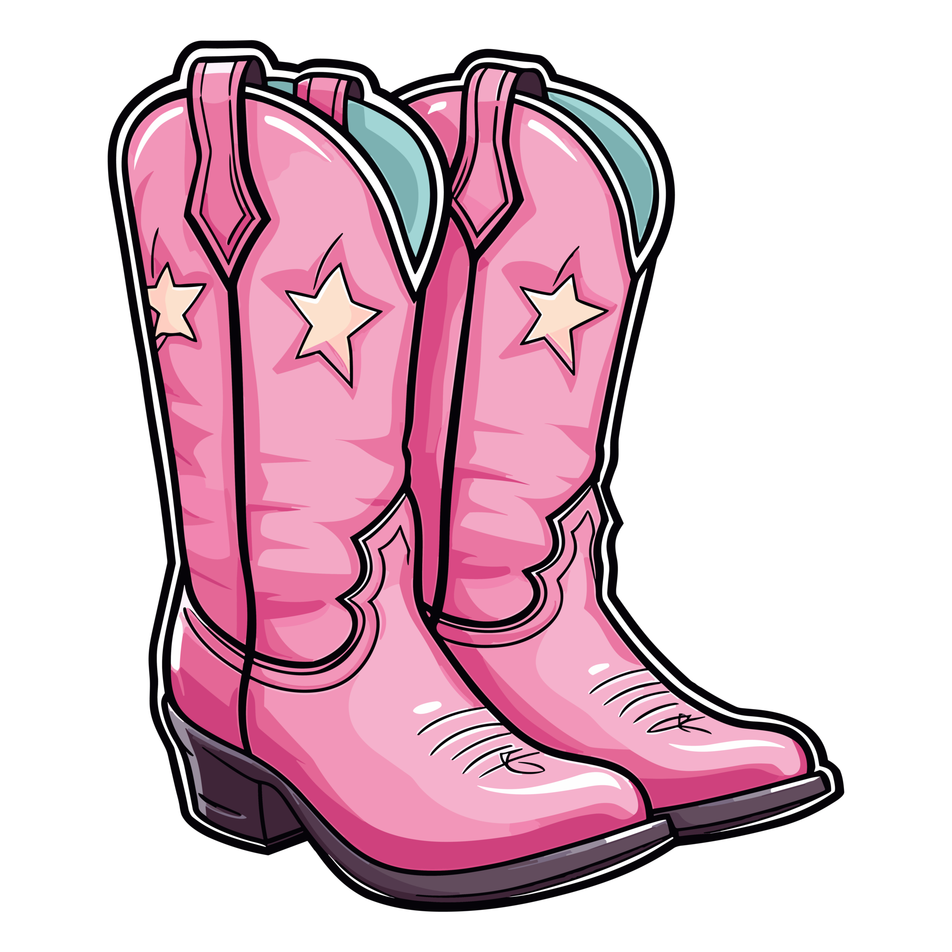 Pink cowboy cowgirl boots in western southwestern style, cowgirl ...