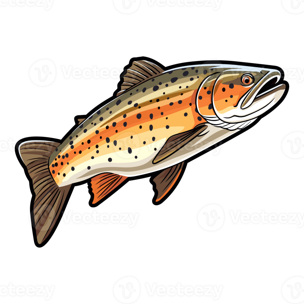 Trout fish illustration, Jumping fish, freshwater sportfishing png