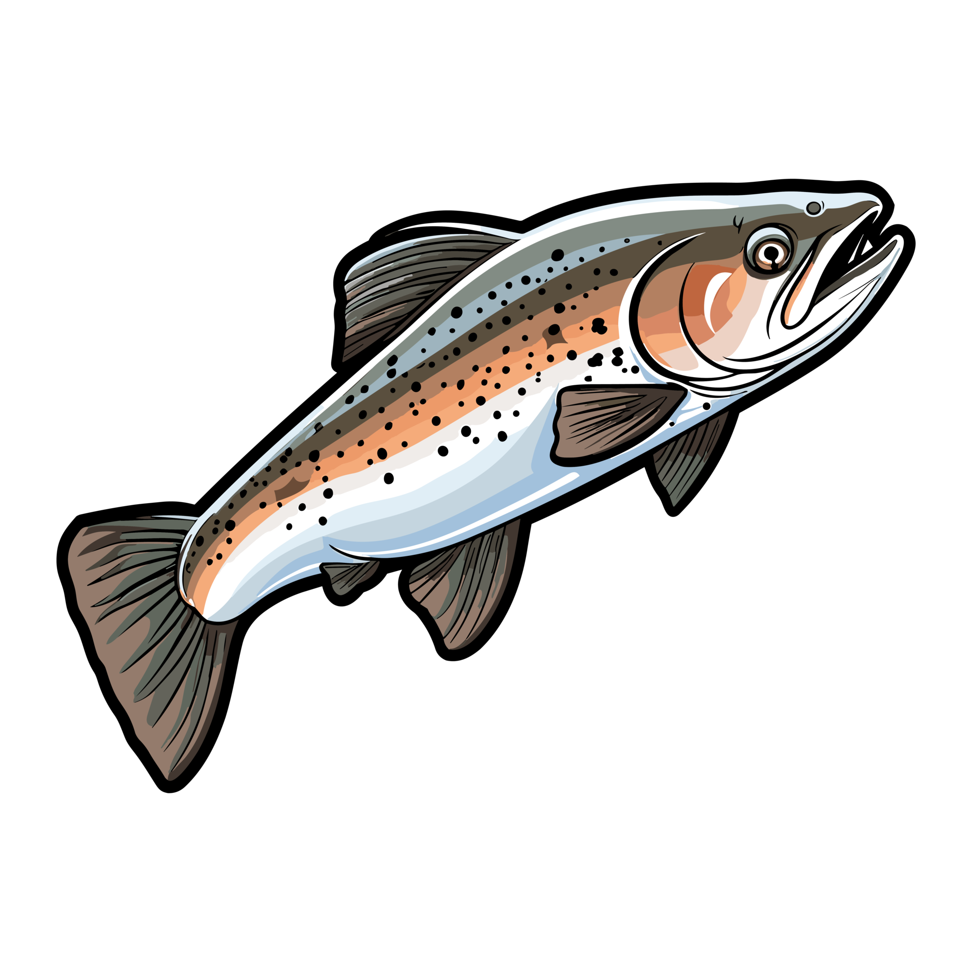 Trout fish illustration, Jumping fish, freshwater sportfishing 26721393 PNG