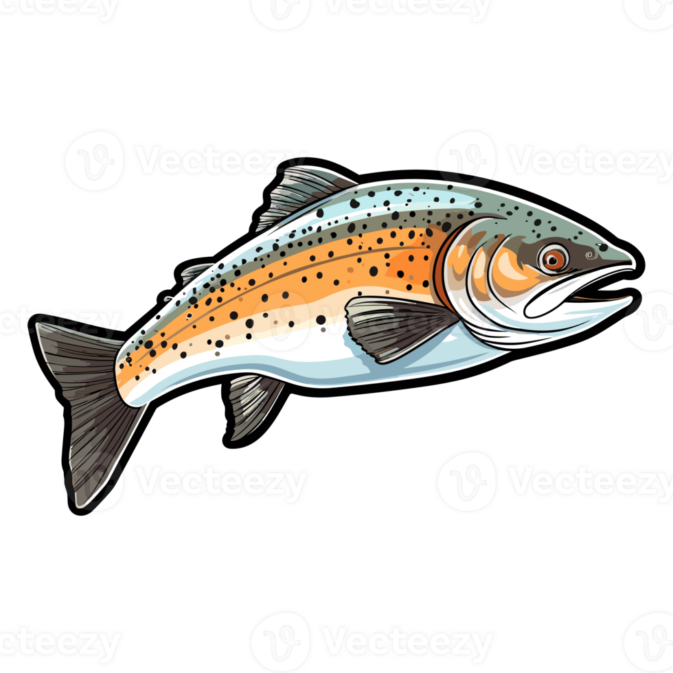 Trout fish illustration, Jumping fish, freshwater sportfishing png