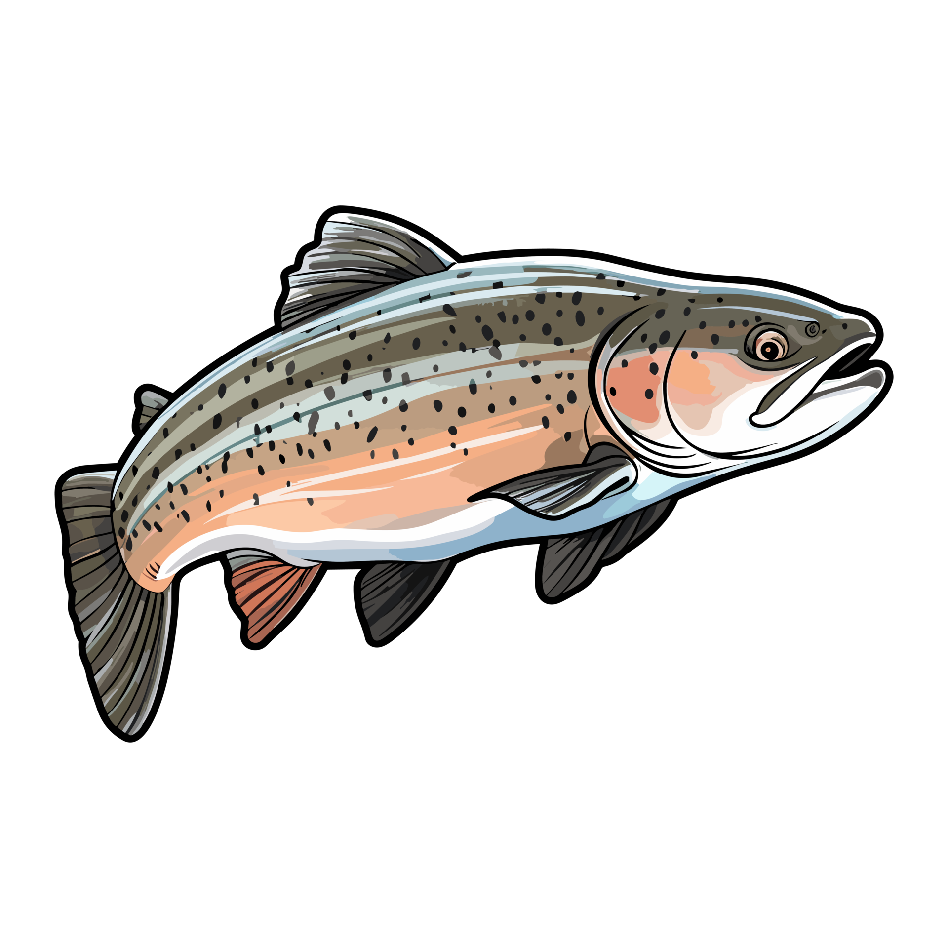 Trout fish illustration, Jumping fish, freshwater sportfishing 26721397 PNG