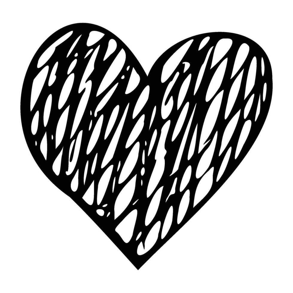 Heart doodle. Hand drawn love symbol, Cute decorative heart icon