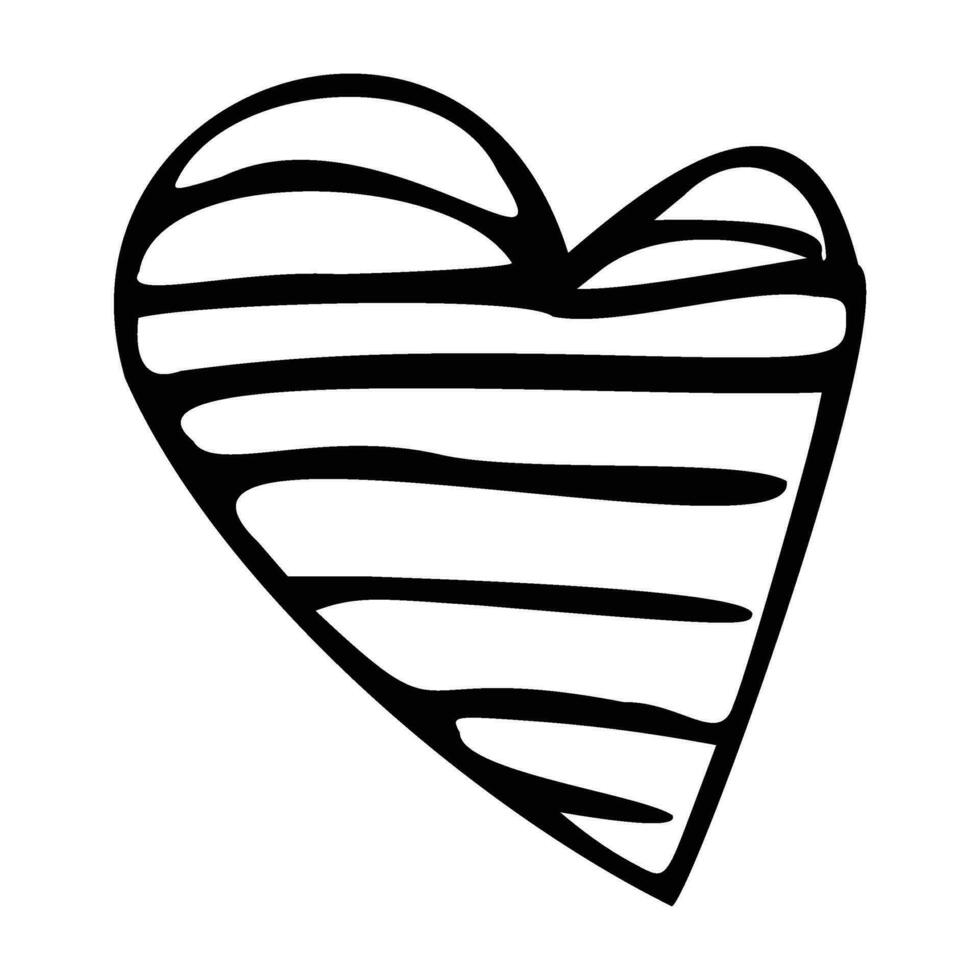 Heart doodle. Hand drawn love symbol, Cute decorative heart icon