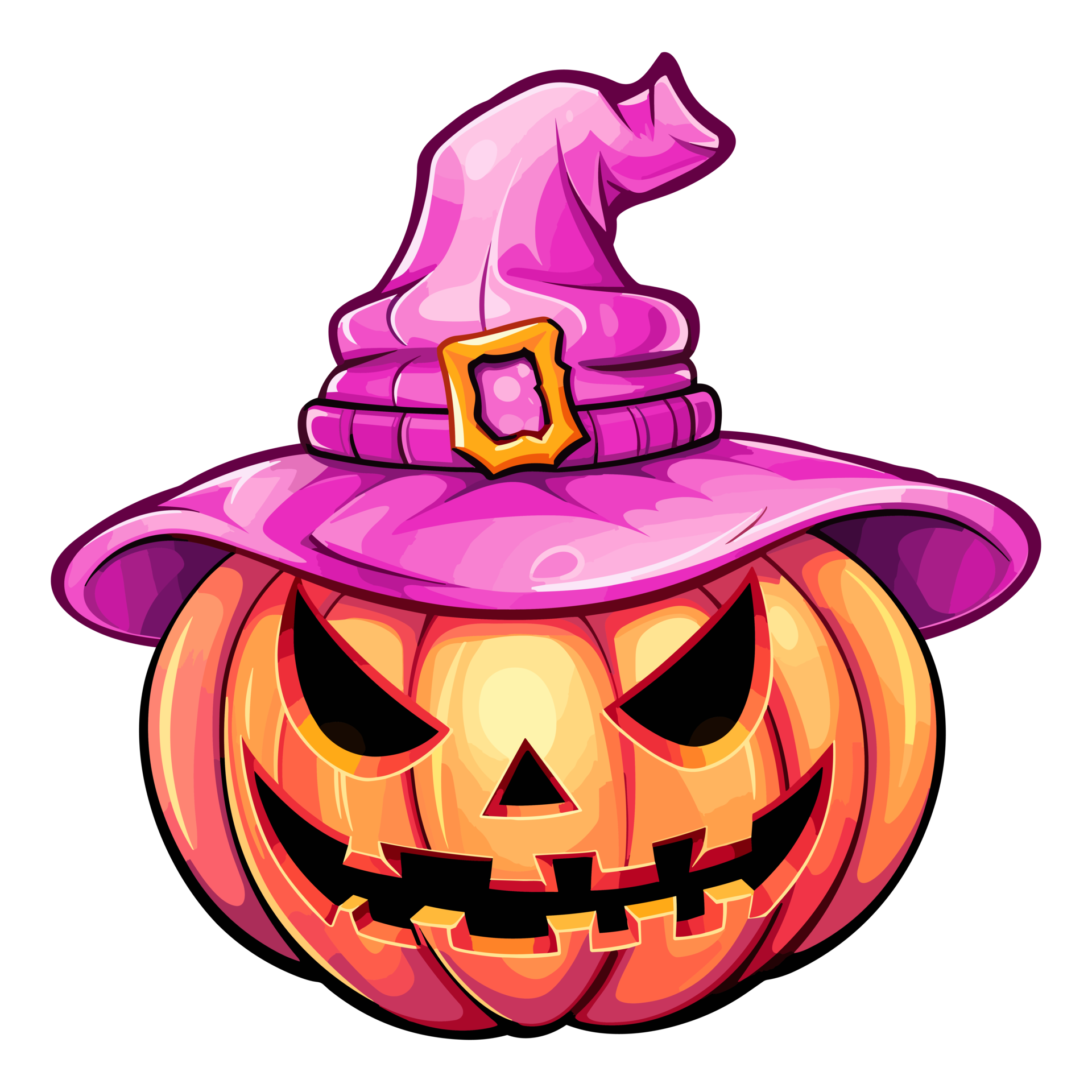 Halloween Pink Pumpkin Clipart, Monster Pink Pumpkin Jack O Lantern