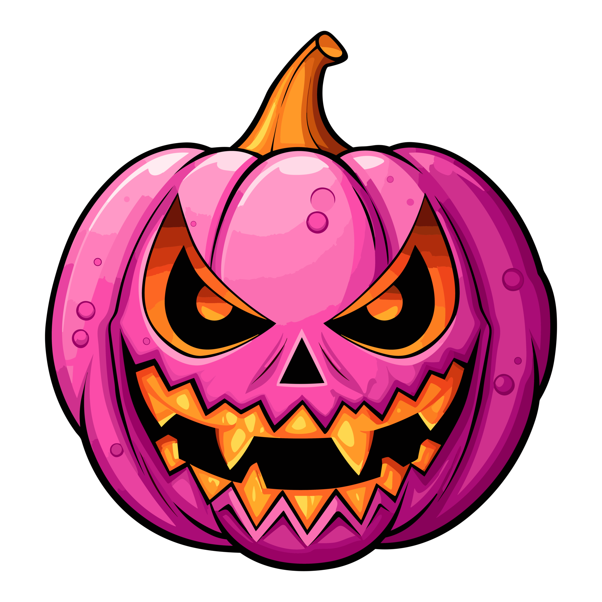 Halloween Pink Pumpkin Clipart, Monster Pink Pumpkin Jack O Lantern